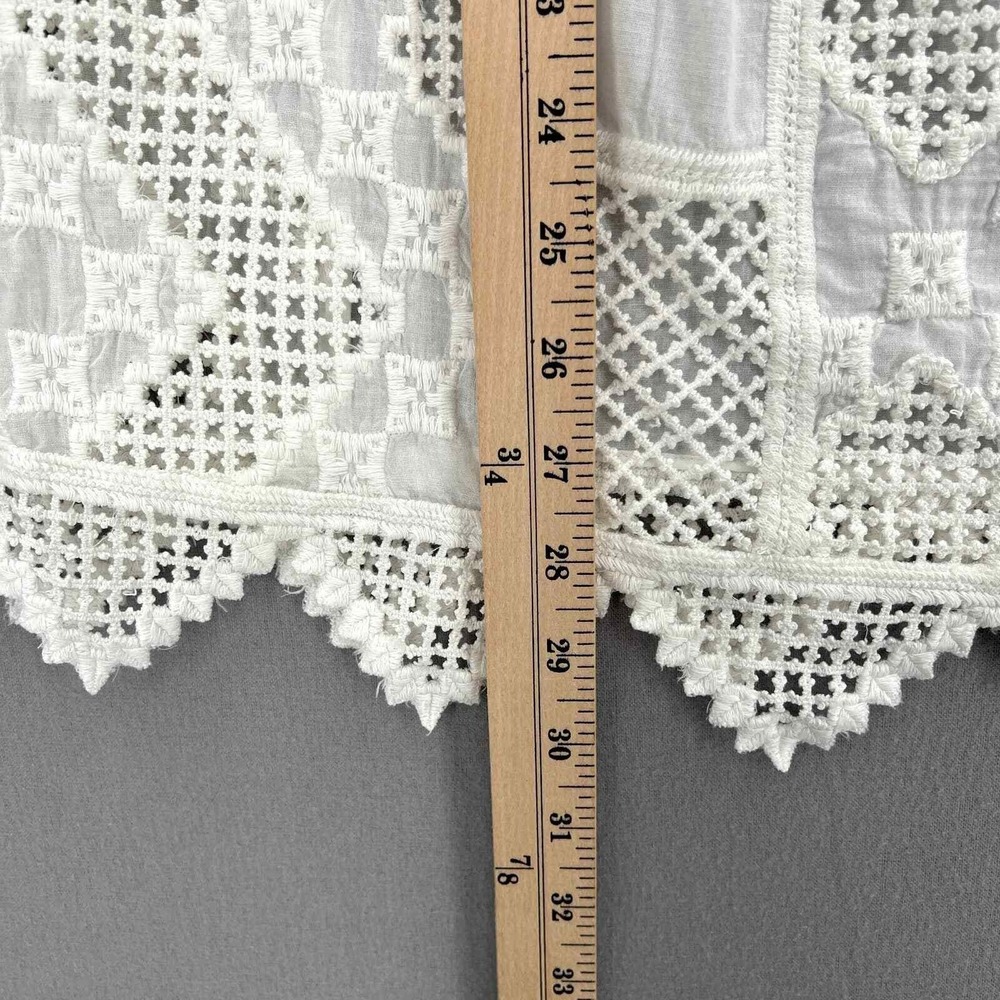 CALYPSO ST BARTH Embroidered Eyelet Tunic Top Womens Small White Resort Beach - Picture 16 of 16